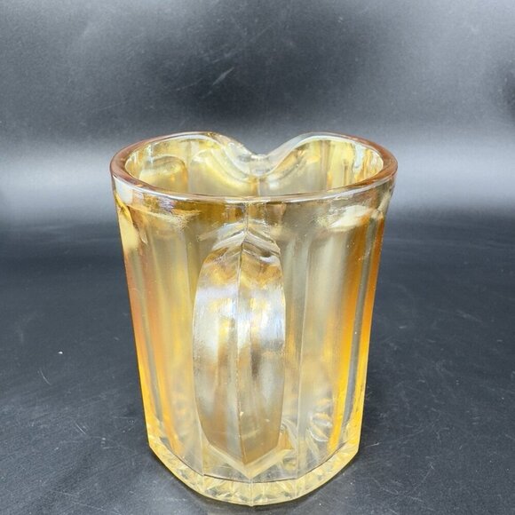 Vintage Carnival Glass Small Pitcher Creamer Jug Shiny Finish Glass Pitcher VTG - Picture 9 of 11